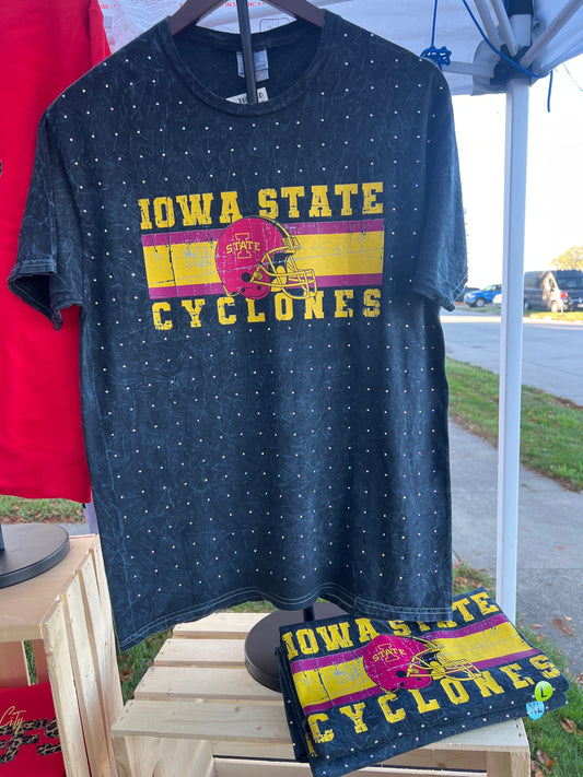 Mineral Black Blinged Out Colortone State Gameday T-Shirt