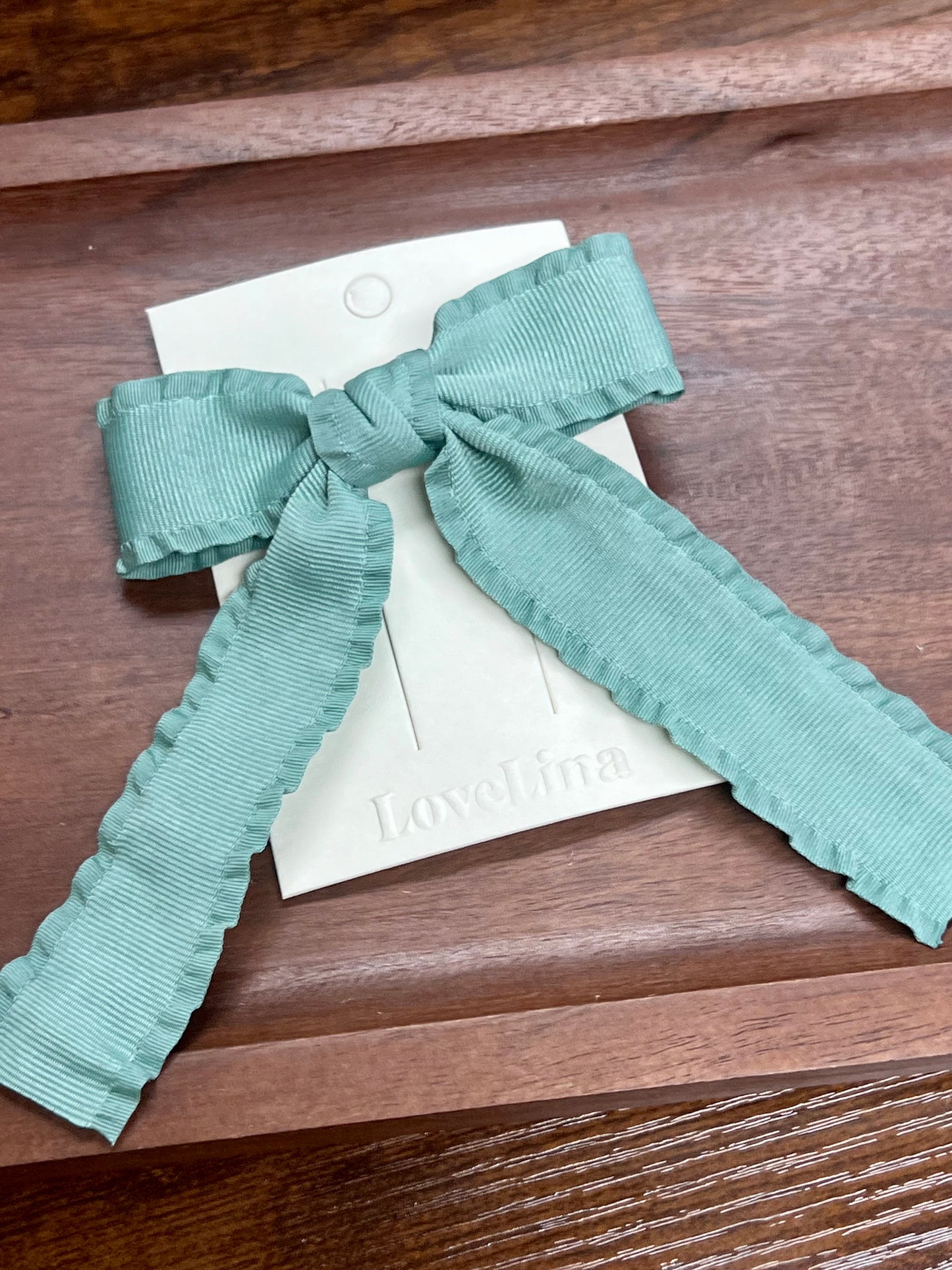 Ruffle Bow Hair Clips