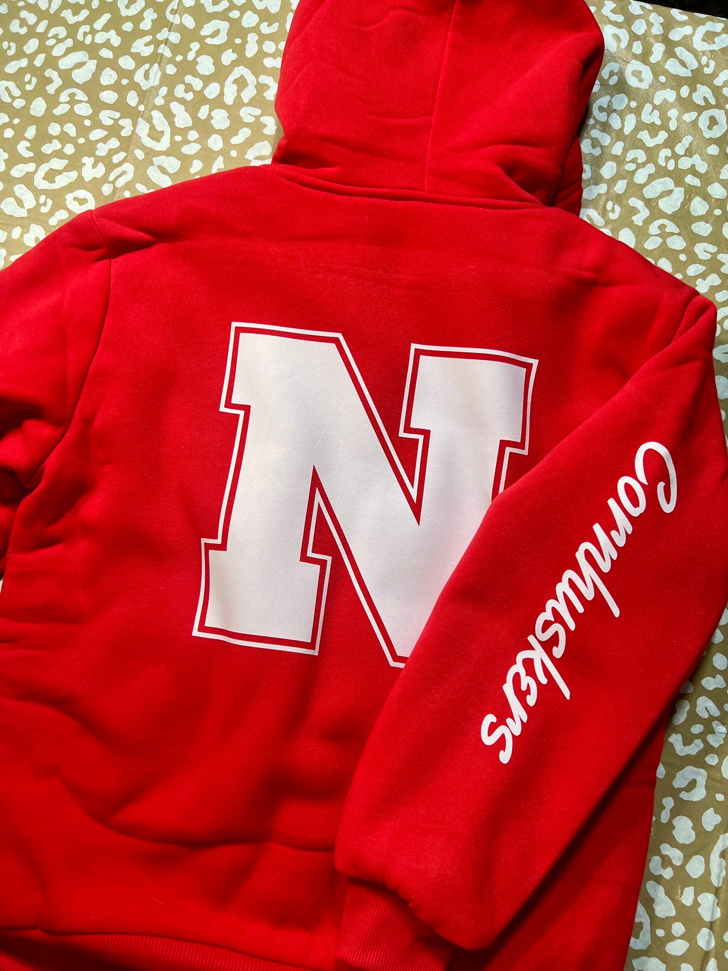 Youth Wool Lined Hooded Zip Up Sweatshirt (Red)
