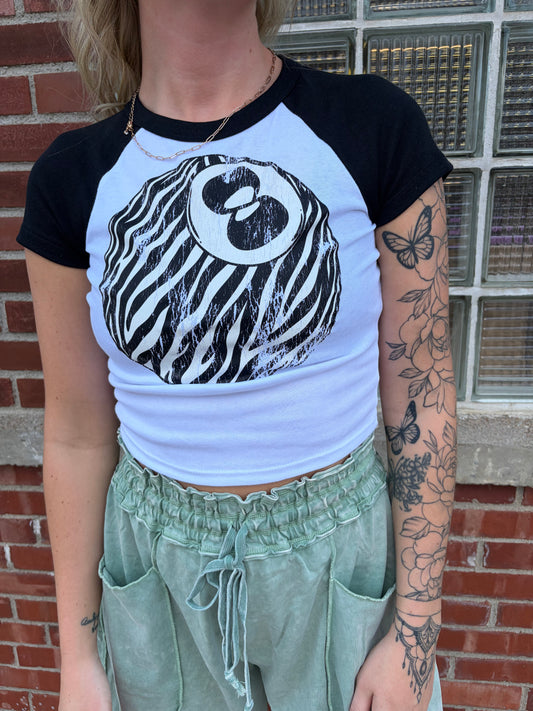 Zebra 8 Ball Bella + Canvas Baby Tee