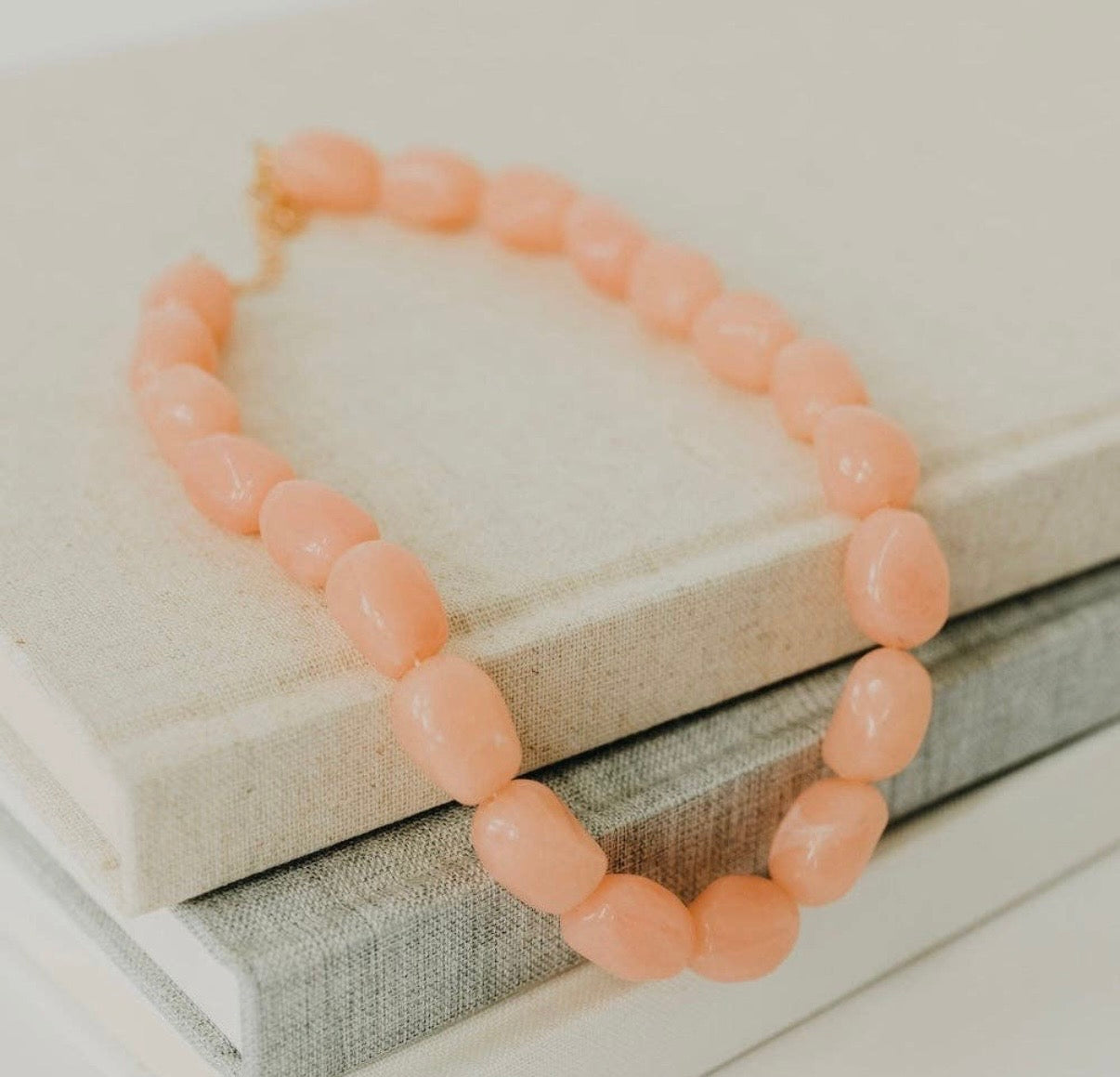 Wilma Beaded Necklace-Peach