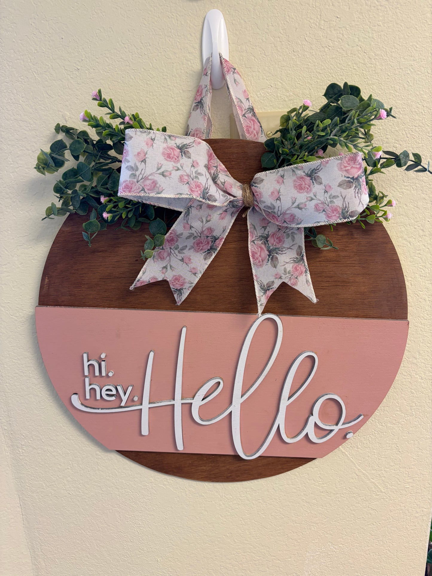 Hi. Hey. Hello 18” Door Hanger