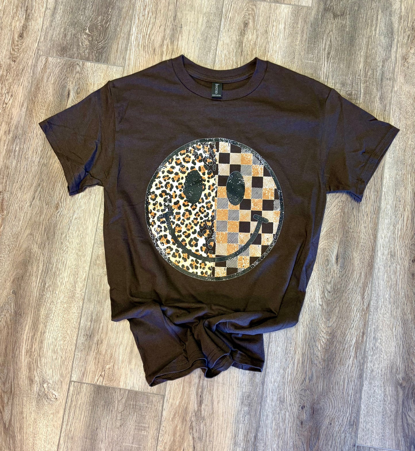 Dark Chocolate Smiley Gildan T-Shirt