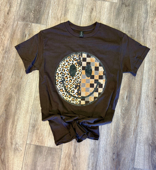 Dark Chocolate Smiley Gildan T-Shirt