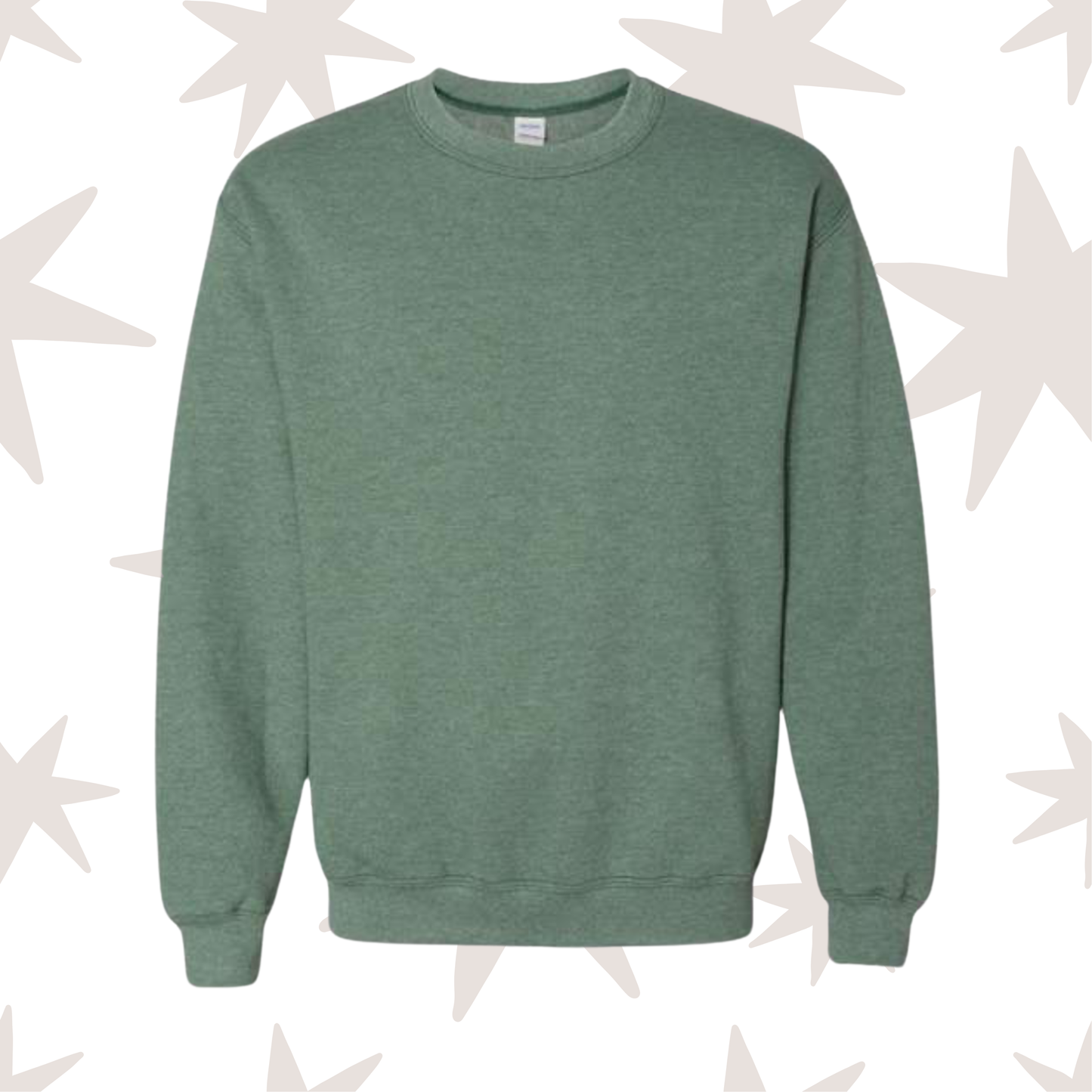 Dark Green Heather Gildan Crewneck Sweatshirt