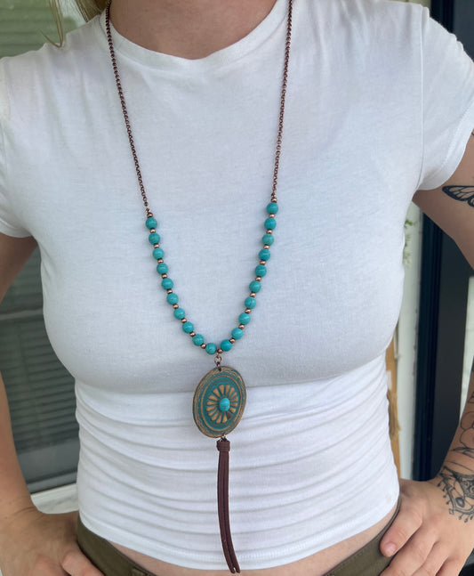 Concho Necklace W/ Matching Earrings
