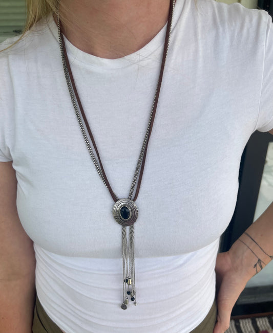 Black Concho Necklace