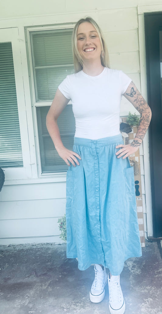 Roper Midi Denim Skirt