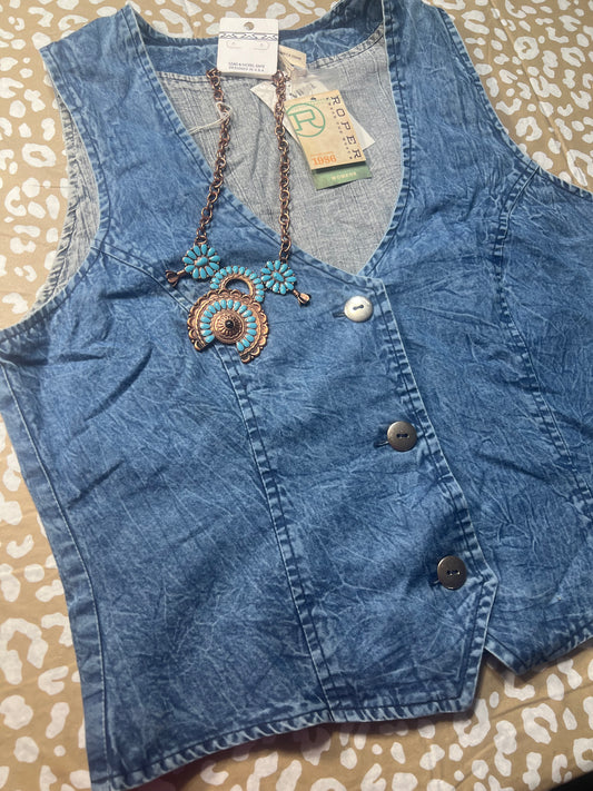 Roper Button Denim Vest