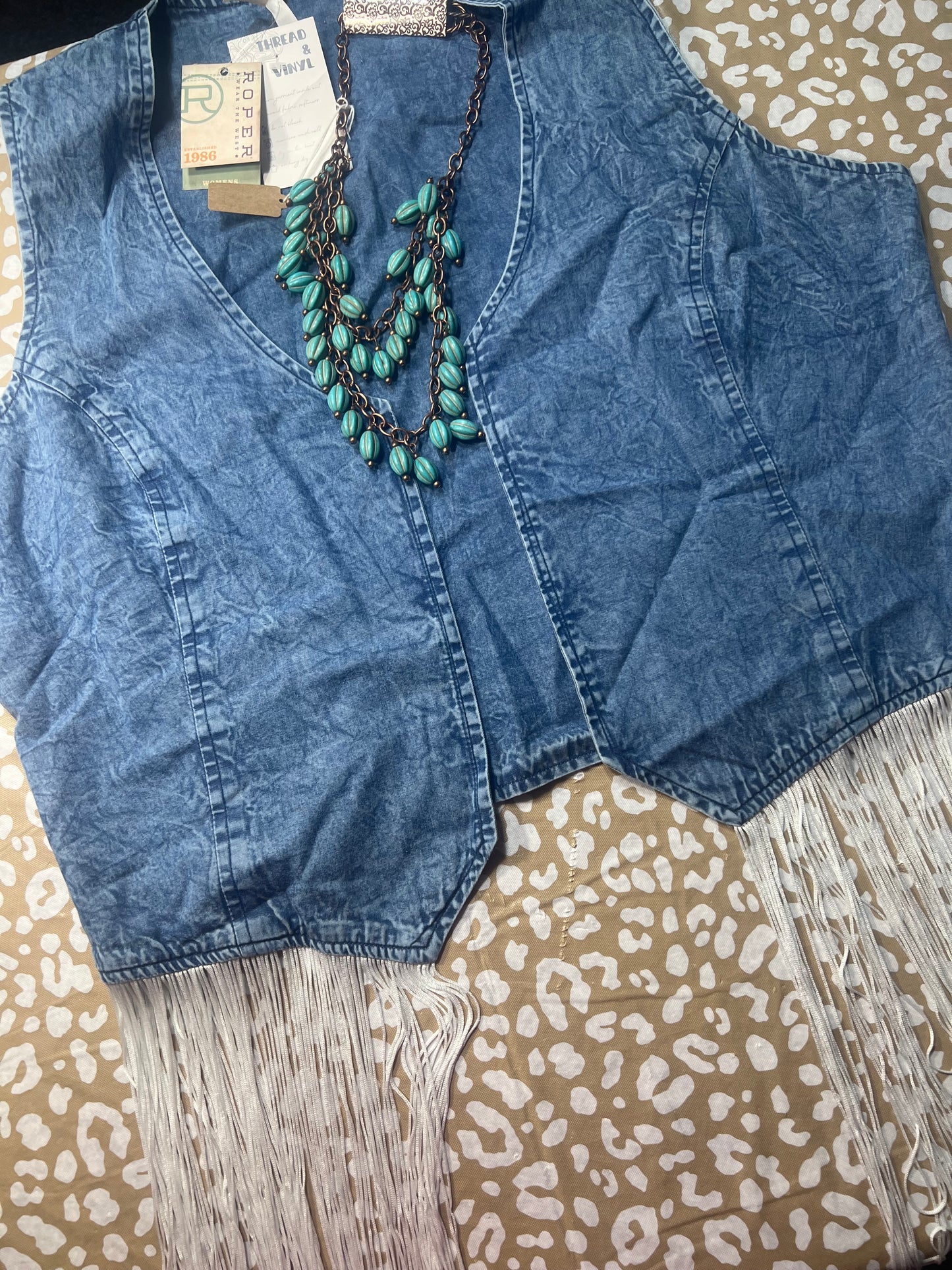 Roper Fringe Denim Vest