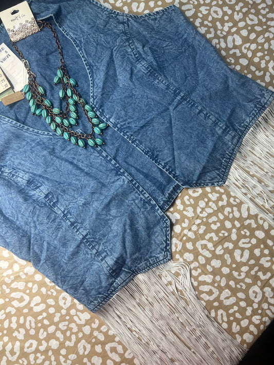 Roper Fringe Denim Vest