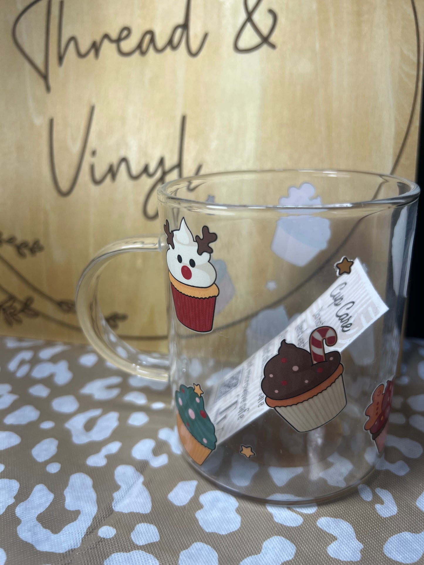 Christmas Cupcake 15 oz. Glass Coffee Mug