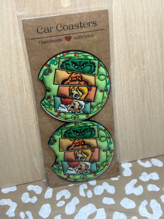 Christmas Characters Car Coasters