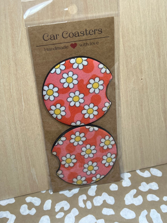 Pink Groovy Car Coasters