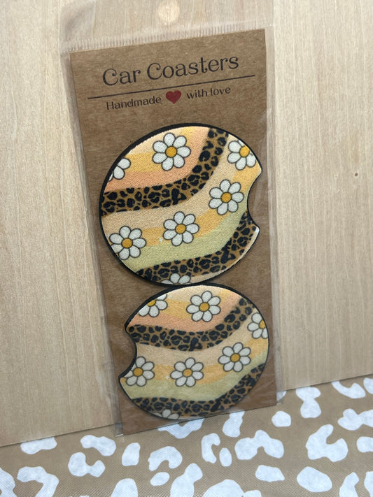Leopard Groovy Car Coasters