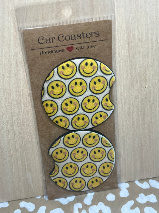 Smiley Car Coasters