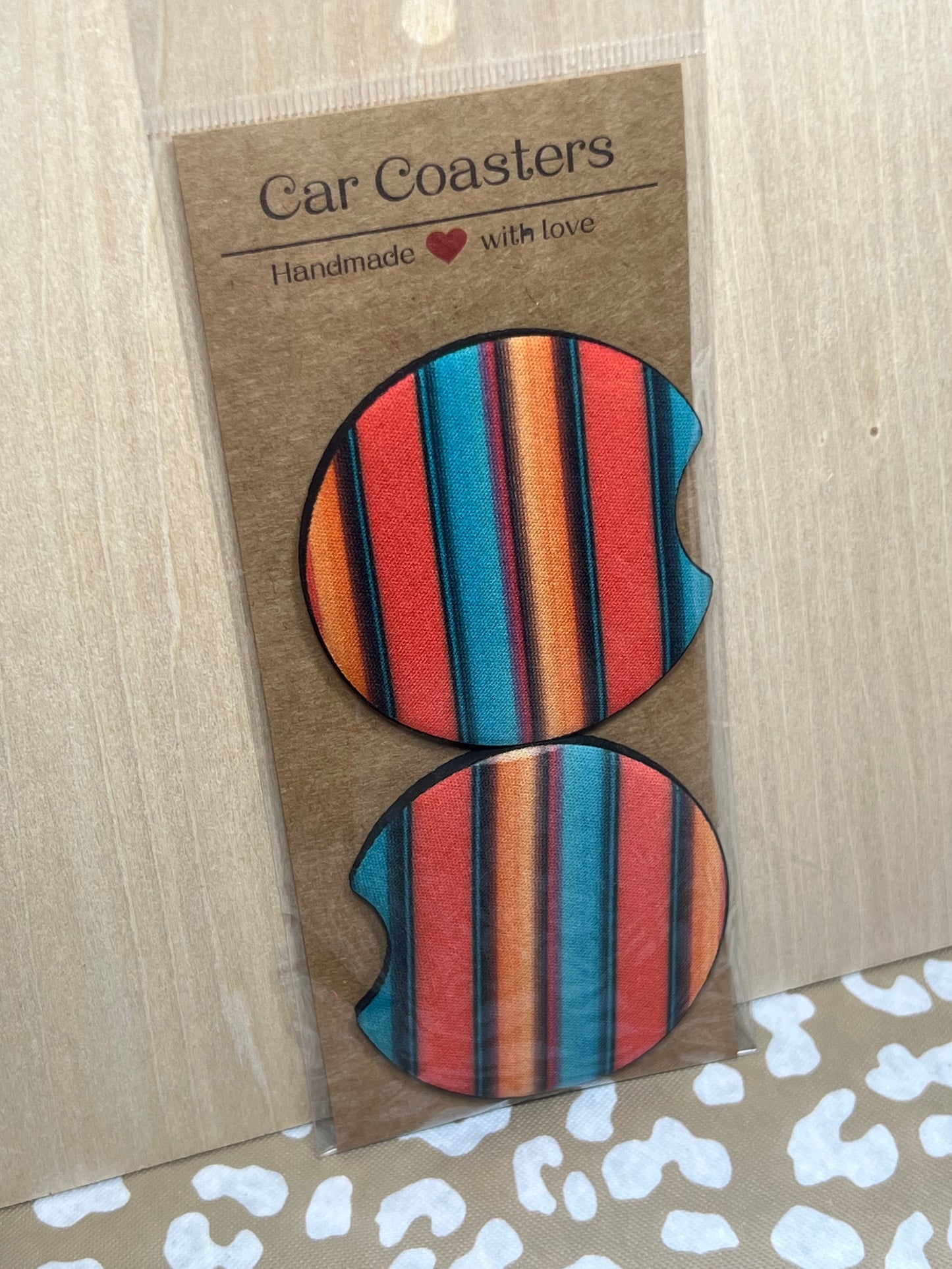 Sunset Stripe Car Coasters