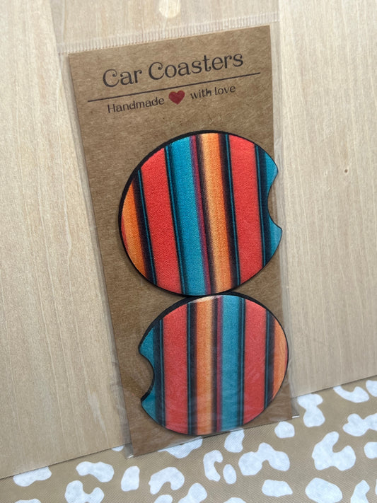 Sunset Stripe Car Coasters