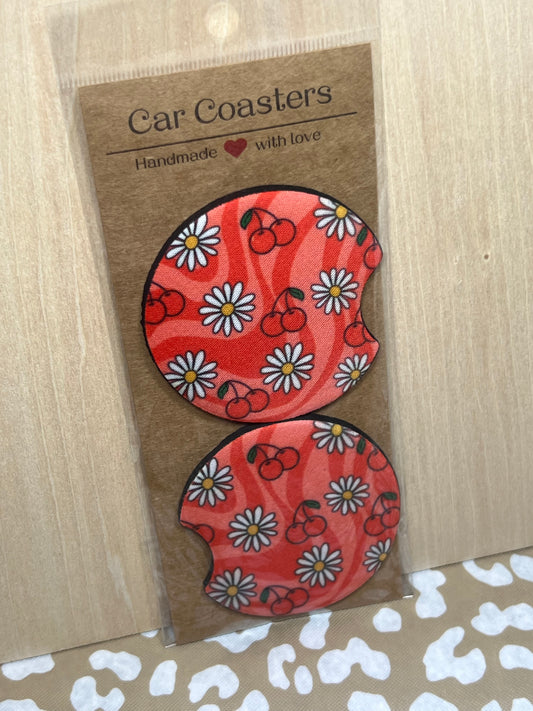Cherry Car Coasters