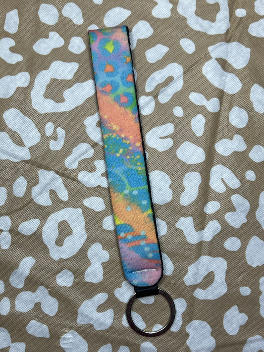 Pastel Animal Print Wristlet Keychain