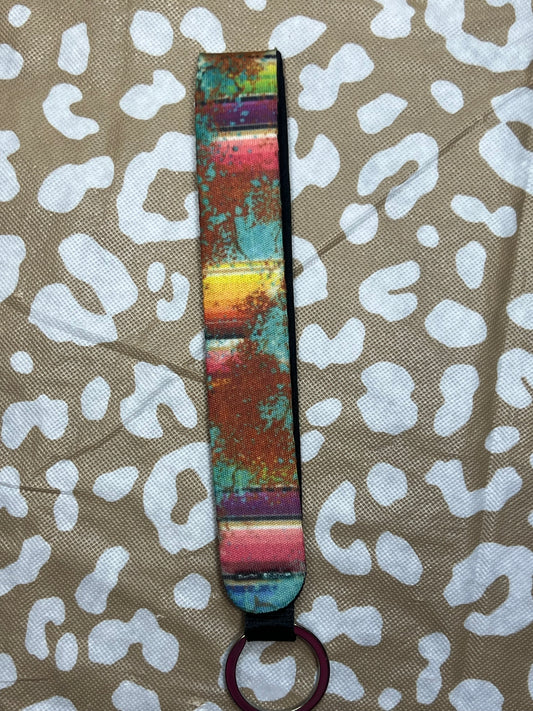 Stripe Wristlet Keychain
