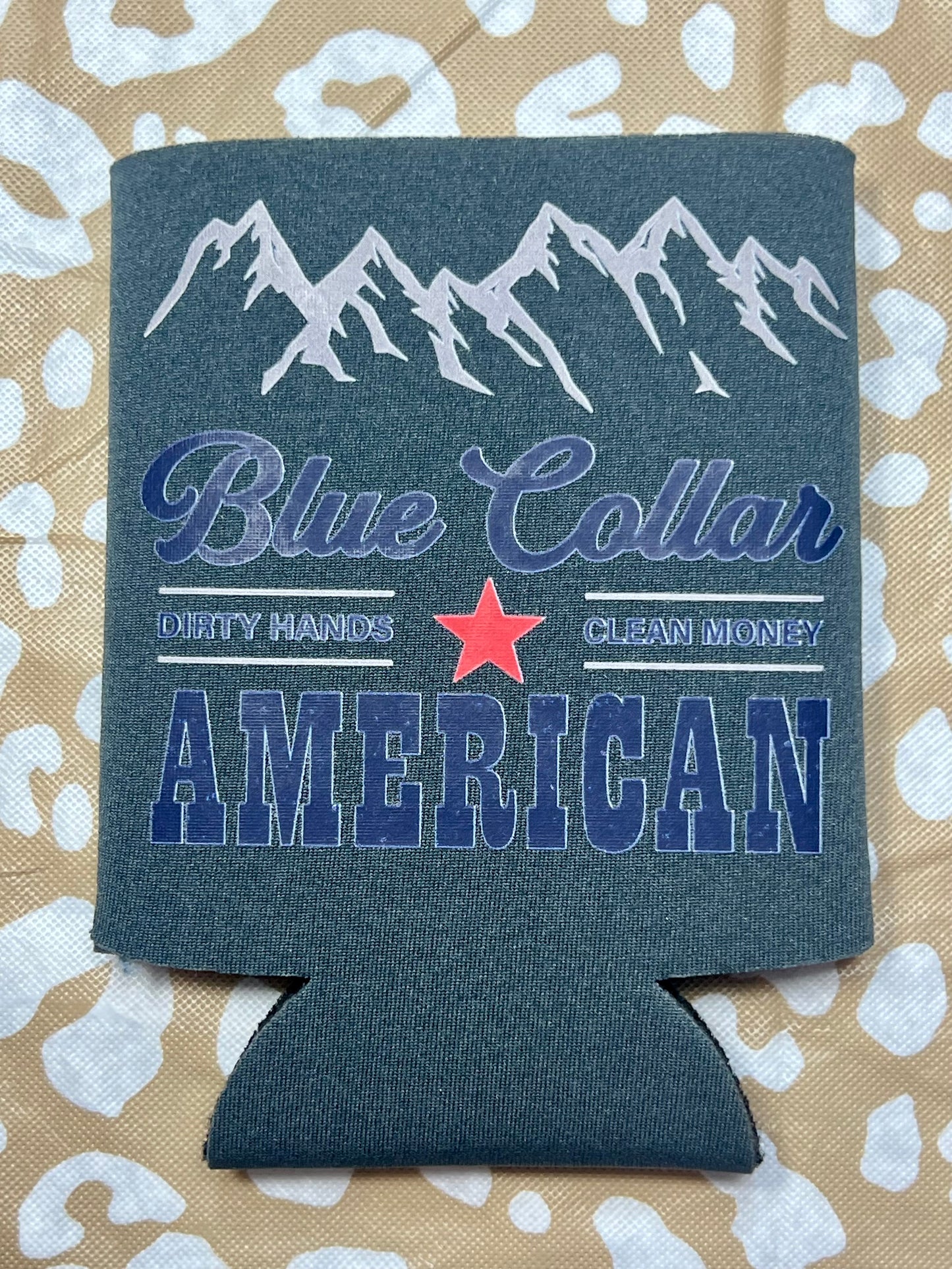 “Blue Collar American” Koozie