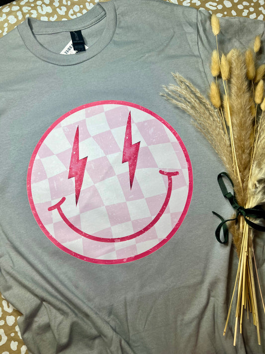 Pink Smiley Gildan T-Shirt