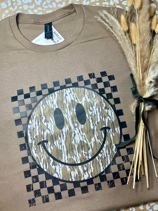 Camo Smiley Gildan T-Shirt