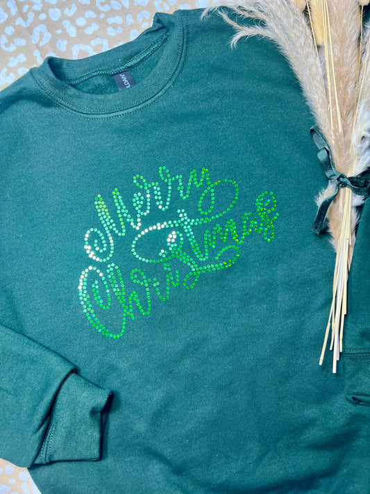 “Merry Christmas” Spangle Youth Crewneck