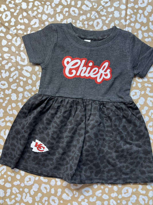 Black Leopard Infant/Toddler Rabbit Skins Dress