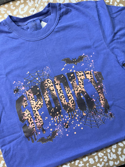 Periwinkle Comfort Colors “Spooky” T-Shirt