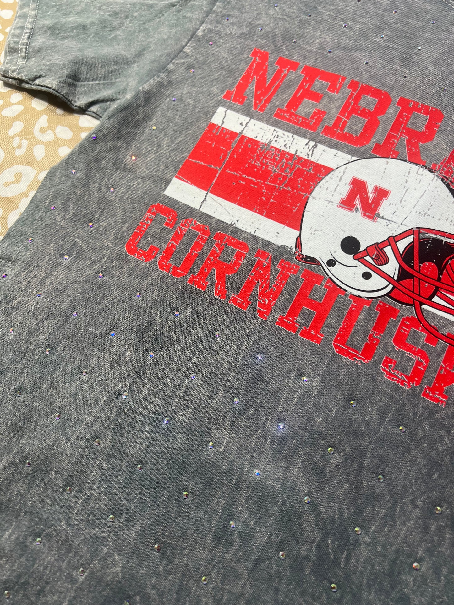 Mineral Grey Blinged Out Colortone Gameday T-Shirt