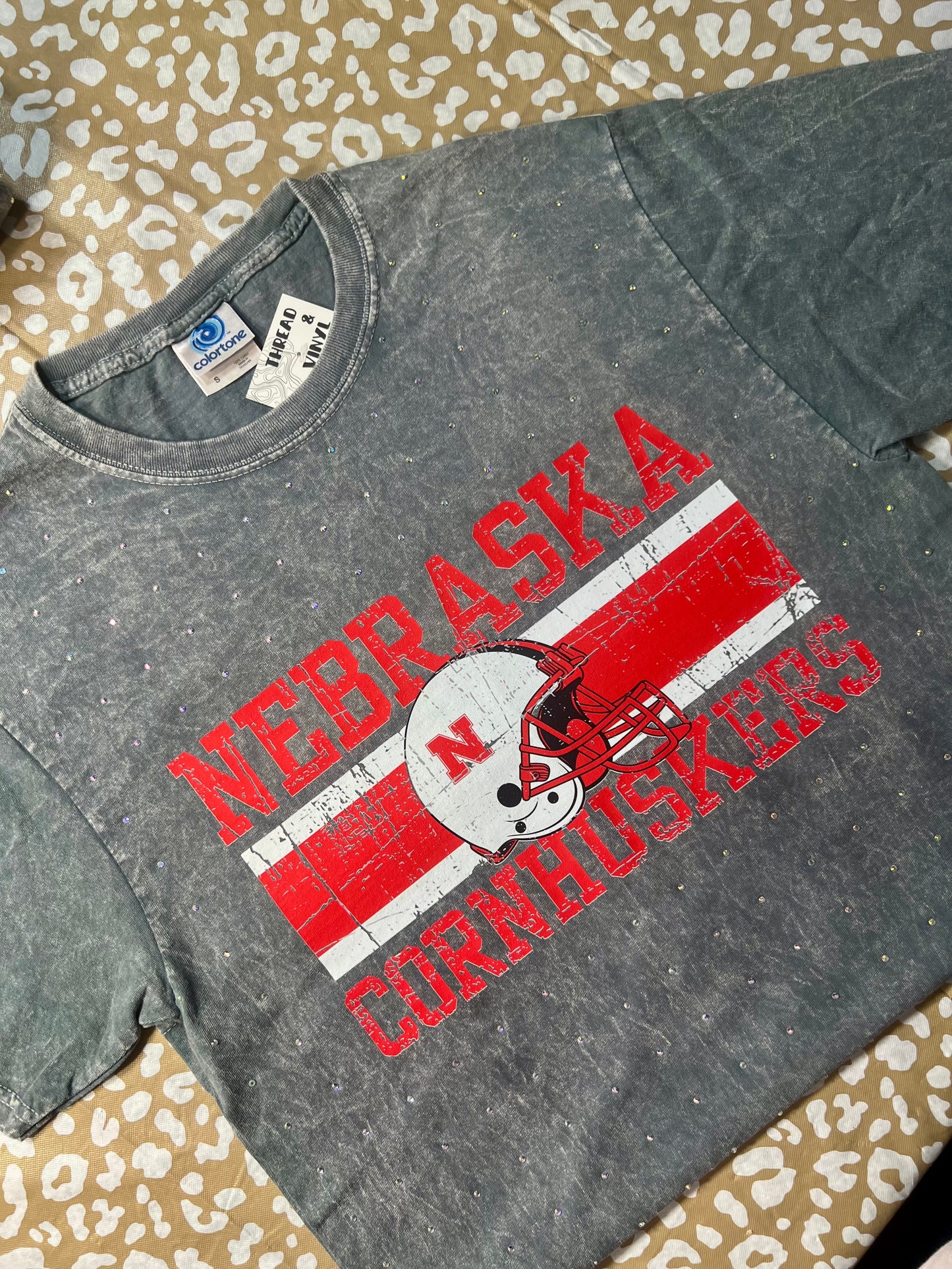 Mineral Grey Blinged Out Colortone Gameday T-Shirt