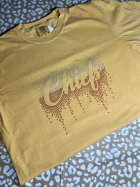 Mustard Comfort Colors Rhinestone Gameday