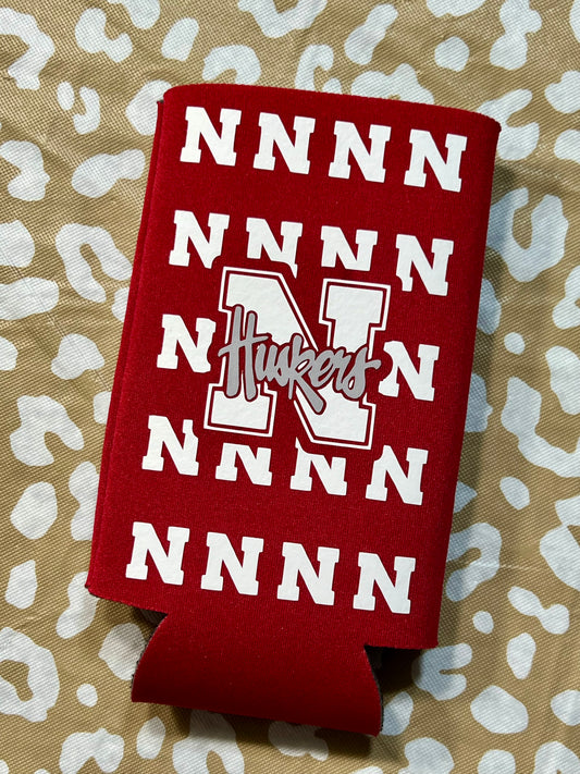 Red “N” Tall Koozie