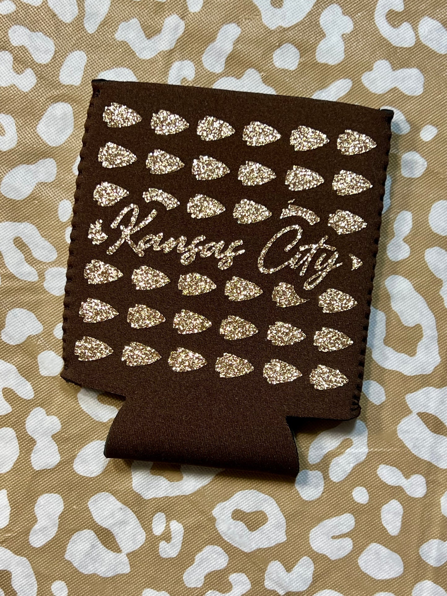 Brown Glitter KC Koozie