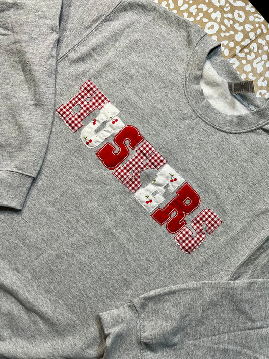 Adult Appliqué Grey Gameday Crewneck Sweatshirt