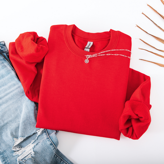 Red Gildan Crewneck Sweatshirt