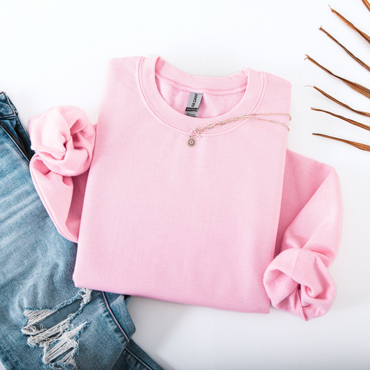 Light Pink Gildan Crewneck Sweatshirt