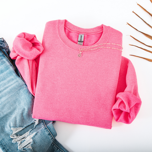 Safety Pink Gildan Crewneck Sweatshirt