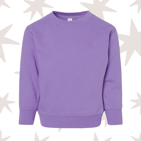 Lavender Toddler Rabbit Skins Crewneck Sweatshirt